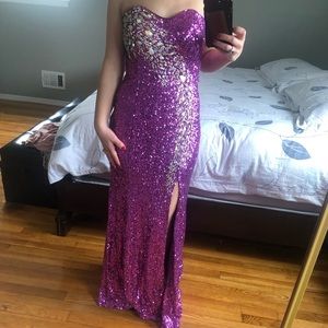 Strapless evening gown